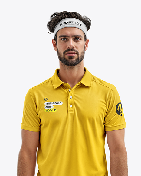 Bearded Man Wearing a Tennis Kit Mockup