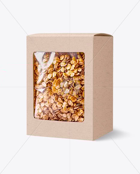 Kraft Box With Granola Mockup