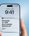 iPhone 17 Air Cloud White in a Hand Mockup