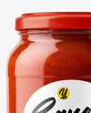 Clear Glass Jar with Pizza Sauce Mockup