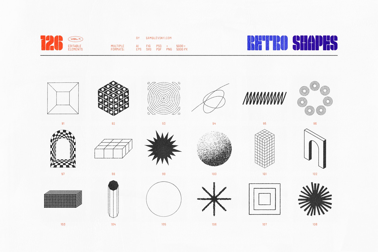 126 Retro Shapes Collection Vol.1