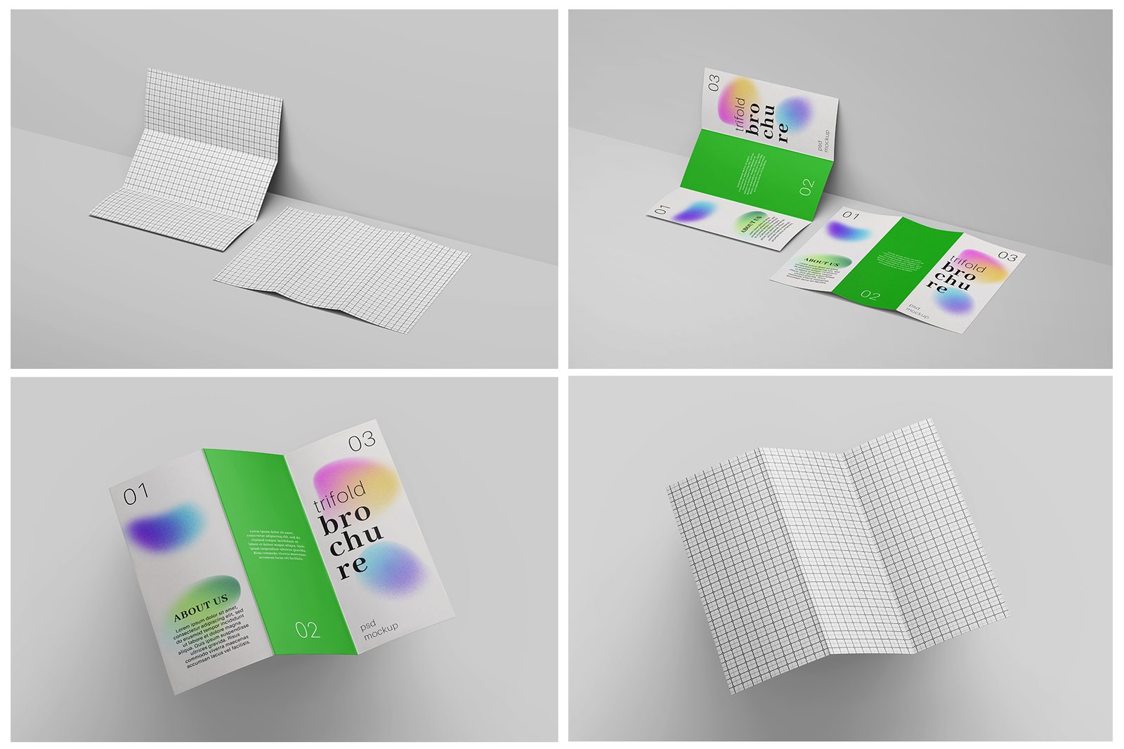 Trifold Brochure Mockup Set