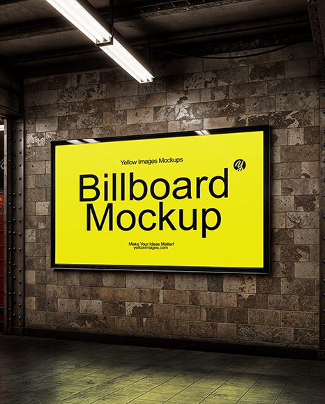 Billboard in the Subway Mockup - Billboard mockup