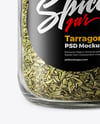 Glass Jar with Dried Tarragon Mockup
