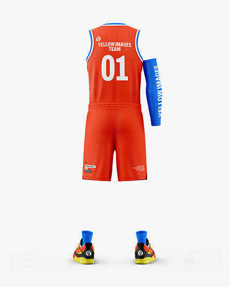 Basketball Kit Mockup - Back View - Racerback tank top mockup