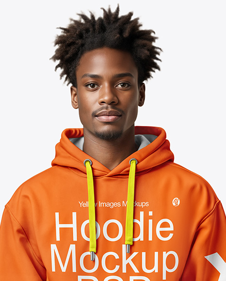 A Black Man in a Hoodie and Sweatpants Mockup