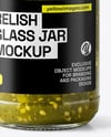 Glass Jar with Green Relish Sauce Mockup