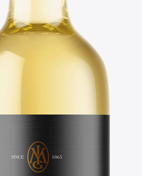 Clear Glass White Wine Bottle Mockup