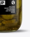 Glass Jar with Bread & Butter Pickles Mockup