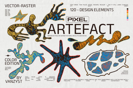 Pixel Artefact. Color Edition - Design Elements