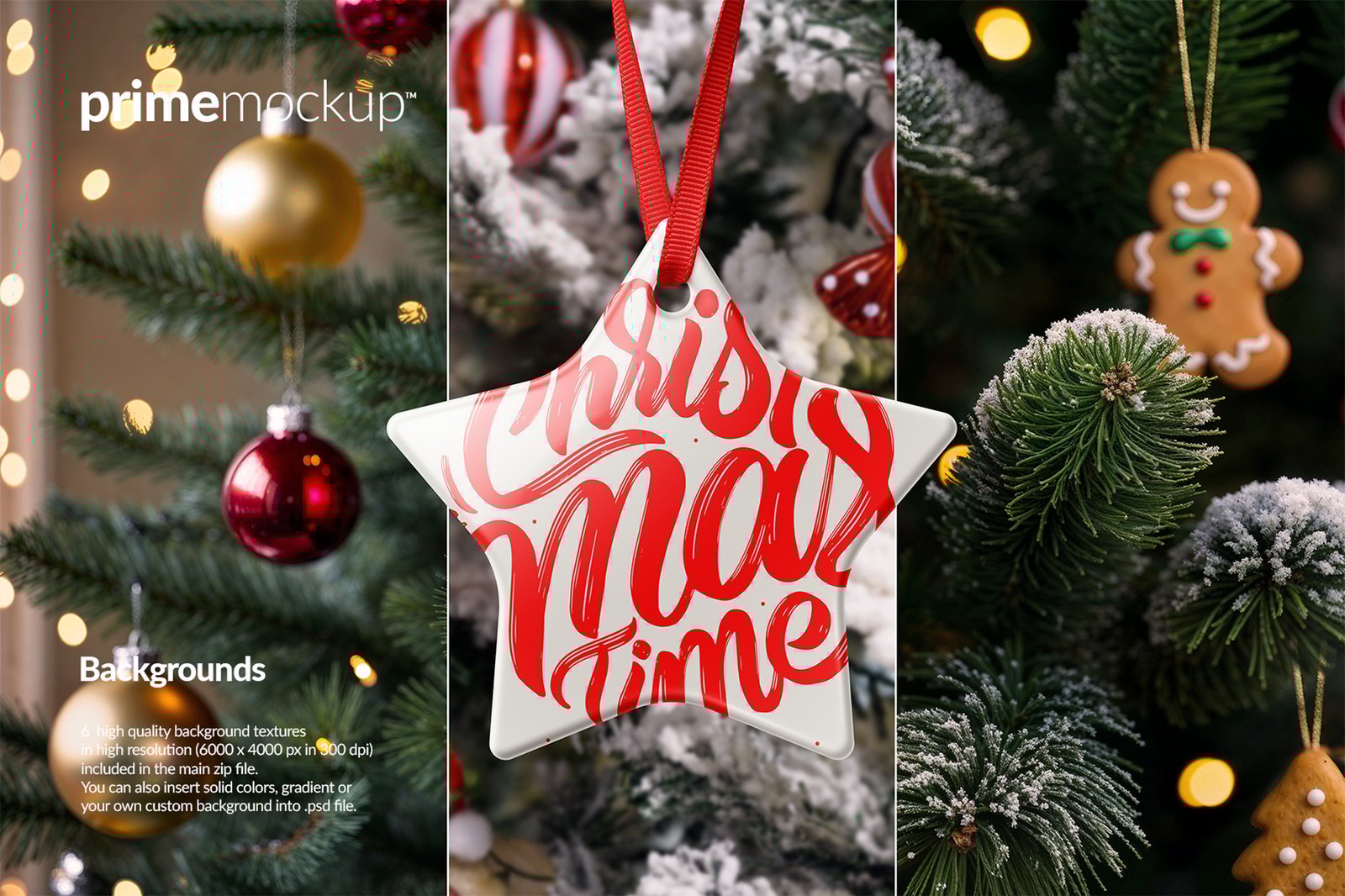 Christmas Ceramic Ornaments Mockup Scene