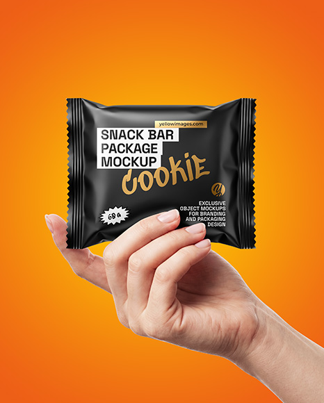 Matte Snack Pack in a Hand Mockup