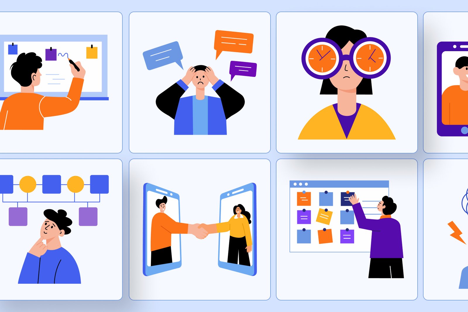 Work Illustration Art Set