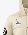 Men's Long Hooded Down Jacket Mockup - Front View