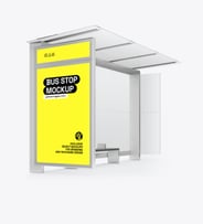 Bus stop advertising psd mockup