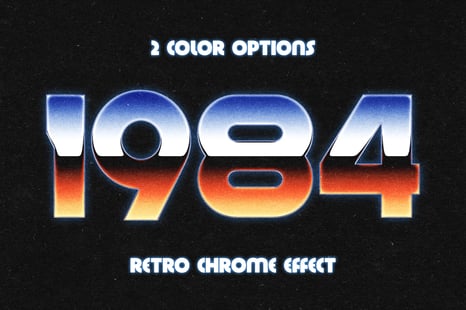 Retro Wave Chrome Text Effect - Chrome text