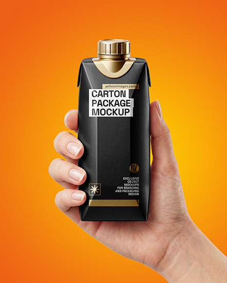Matte Carton Pack in a Hand Mockup