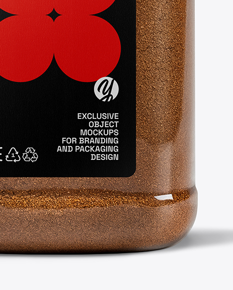 Square Plastic Jar with Ground Cloves Mockup