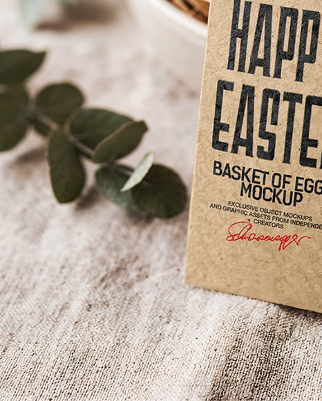 Easter Bowl with Tag Mockup