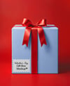 Gift Box on Red Background Mockup
