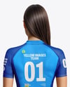Young Woman Wearing Raglan Cycling Suit Mockup