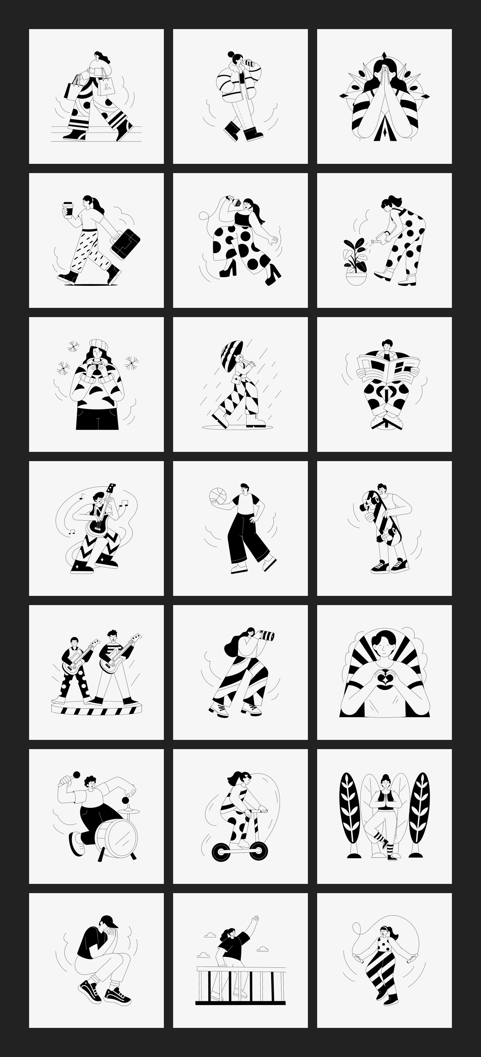 Monochrome Illustration Set