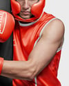 Man Wearing Boxing Uniform with Punching Bag Mockup