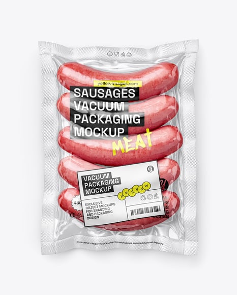 Transparent Clear Plastic Flow-Pack with Sausages Mockup - Download+4+Sausages+in+Clear+Plastic+Package+Mockup+PSD+...