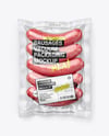 Transparent Clear Plastic Flow-Pack with Sausages Mockup