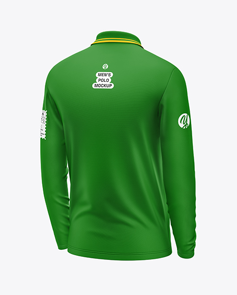 Men's Long Sleeve Polo Shirt Mockup - Puffer coat mockup