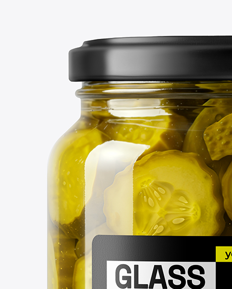 Glass Jar with Bread & Butter Pickles Mockup