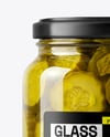 Glass Jar with Bread & Butter Pickles Mockup