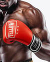 Black Man Wearing Boxing Kit Mockup