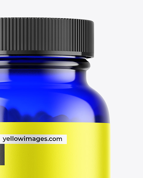 Blue Glass Pills Jar Mockup