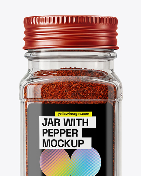 Glass Jar with Grounded Aleppo Pepper Mockup