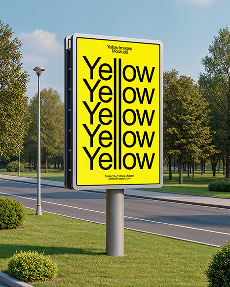 Outdoor Vertical Billboard Mockup