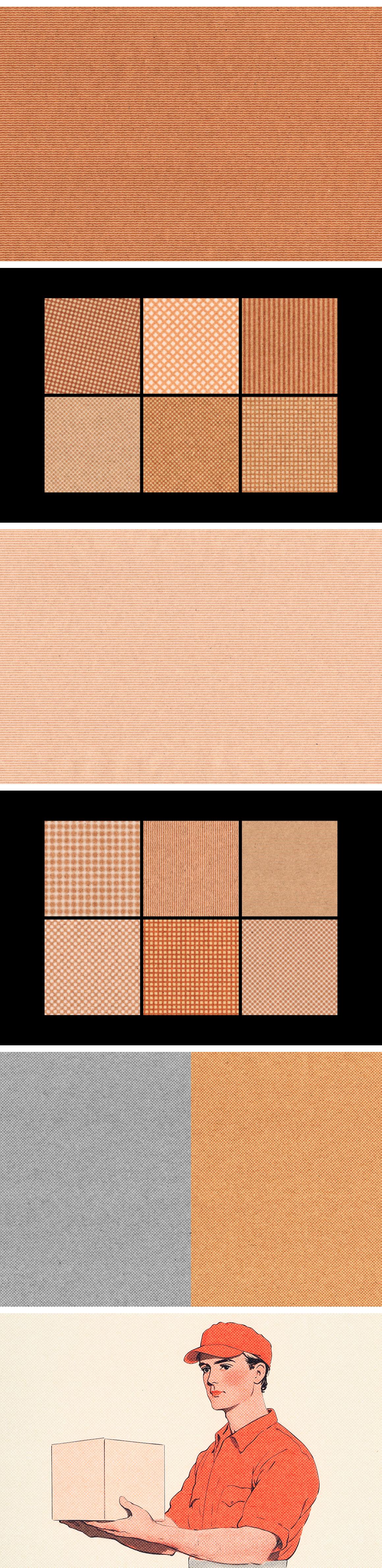 Kraft Halftone Paper Textures Collection