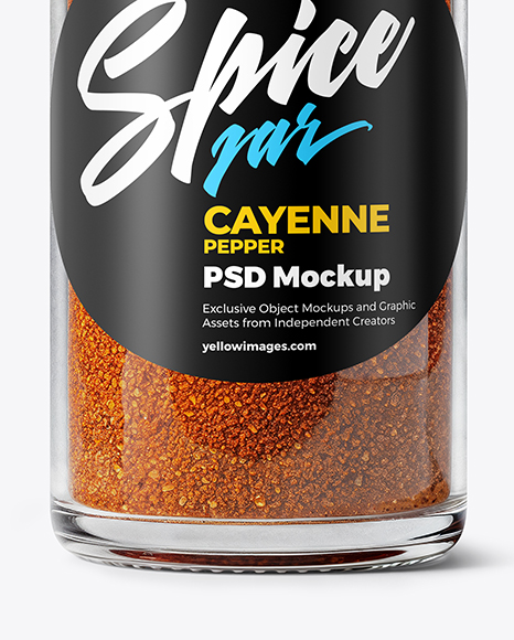 Spice Glass Jar with Cayenne Pepper Mockup