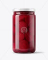 Clear Glass Jar with Pickled Beets Mockup