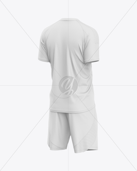 Soccer Kit Mockup - Back Half Side View