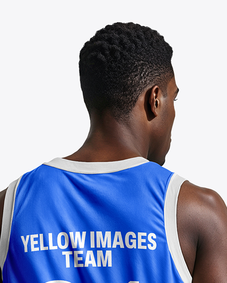 Black Man Wearing Full Basketball Kit Mockup