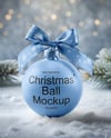 Matte Christmas Ball with Bow Mockup