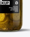 Glass Jar with Bread & Butter Pickles Mockup