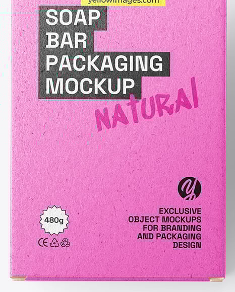 Soap Bar with Kraft Paper Box Mockup