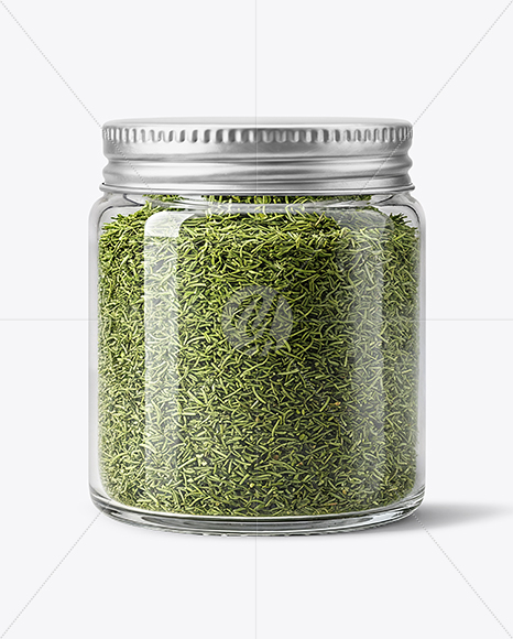 Jar with Dill Weed Spice Mockup