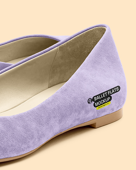 Pair of Suede Ballet Flats Mockup