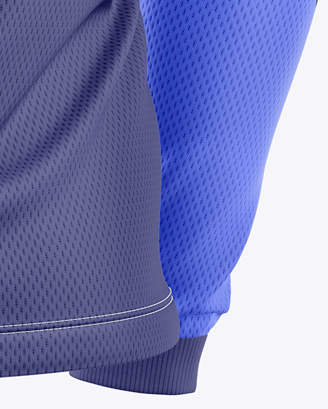 Mesh Jersey Mockup - Back Half Side View
