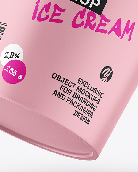 Matte Ice Cream Cup Mockup