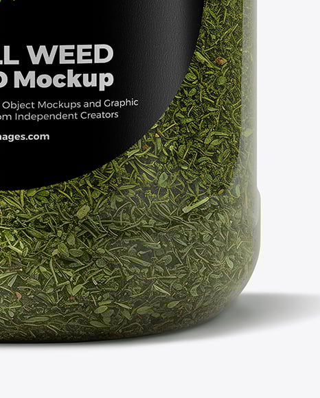 Plastic Jar with Dill Weed Spice Mockup