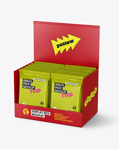 Display Box with Matte Snacks Mockup